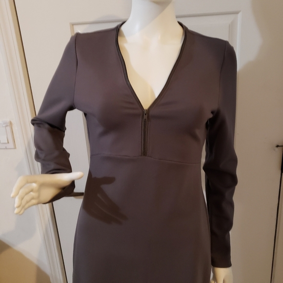 LOLË Babe Tunic Dress in Gray 3/4 Sleeve Zipper Detail Size Small - Picture 2 of 8